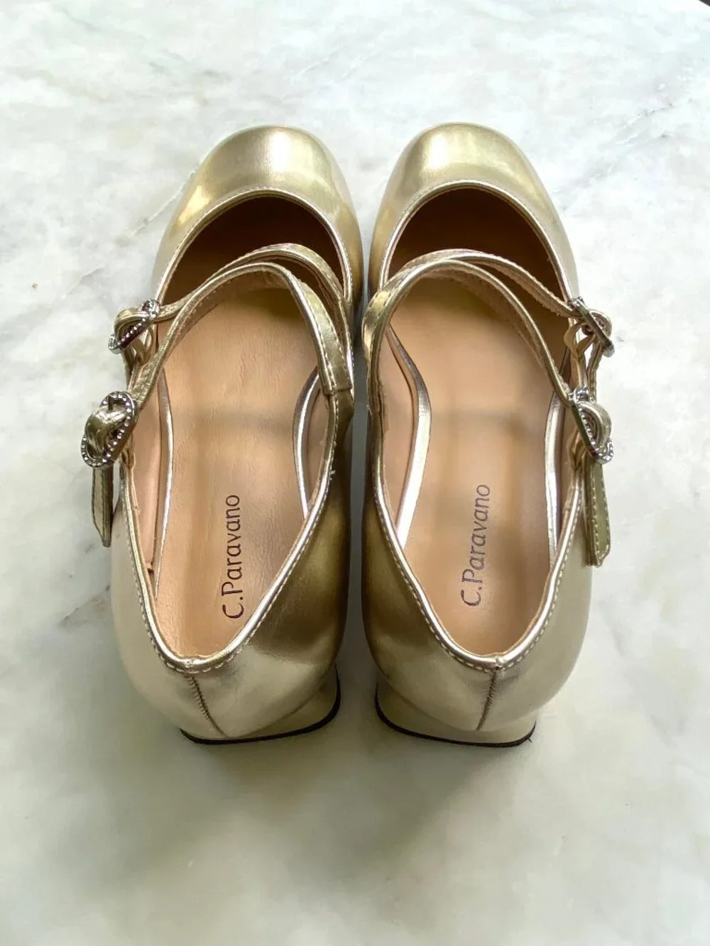 C.Paravano Womens Mary Jane Shoes | Square Toe Low Heels | Block Heels | EU 37.5